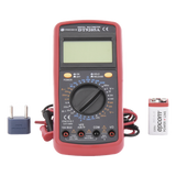 Multímetro Digital / Pantalla LCD 67 x 42 mm / 1999 Recuentos / 600V CC/CA CAT II / Corriente 10A / Resistencia 200 MΩ / Prueba HFE Transistores