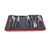 Juego de Pinzas / 5 Piezas / 8" (203.2 mm) / Acero / Mango Antiderrapante / Estuche Plástico