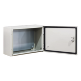 Gabinete de Acero / IP66 / IK10 / 400 x 300 x 300 mm / Carga 40 kg / Placa Trasera Metálica 2 mm / Cerradura con Llave