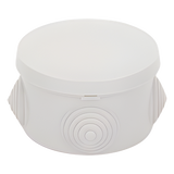 Caja de Derivación Circular / 4 Glándulas de Goma Ajustables / IP55 / -40 a 120°C / 70 mm Diámetro x 48 mm Alto