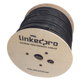 Bobina de Cable Siamés Cat5e CCA + 2 Cables Gruesos (16 AWG) para Alimentar Cámaras Más Lejos / 305 Metros (1000 Pies) / Instalación en Exterior / Uso Industrial para Climas Extremos