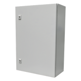 Gabinete de Acero IP66 Uso en Intemperie (400 x 600 x 200 mm) con Placa Trasera Interior Metálica y Compuerta Inferior Atornillable (Incluye Chapa y Llave).