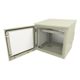 Gabinete para Poste/Torre/Pared de Exterior con Ventiladores y Termostato con Rack de 19" de 9 U.